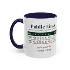 Public Links Scorecard Mug in Navy, left side