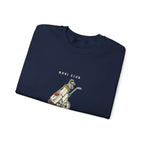Pull Cart Society Crewneck in Navy, folded