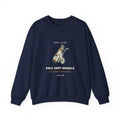 Pull Cart Society Crewneck in Navy, front view