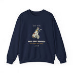 Pull Cart Society Crewneck in Navy, front view