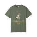 Pull Cart Society Tee in Moss, front view