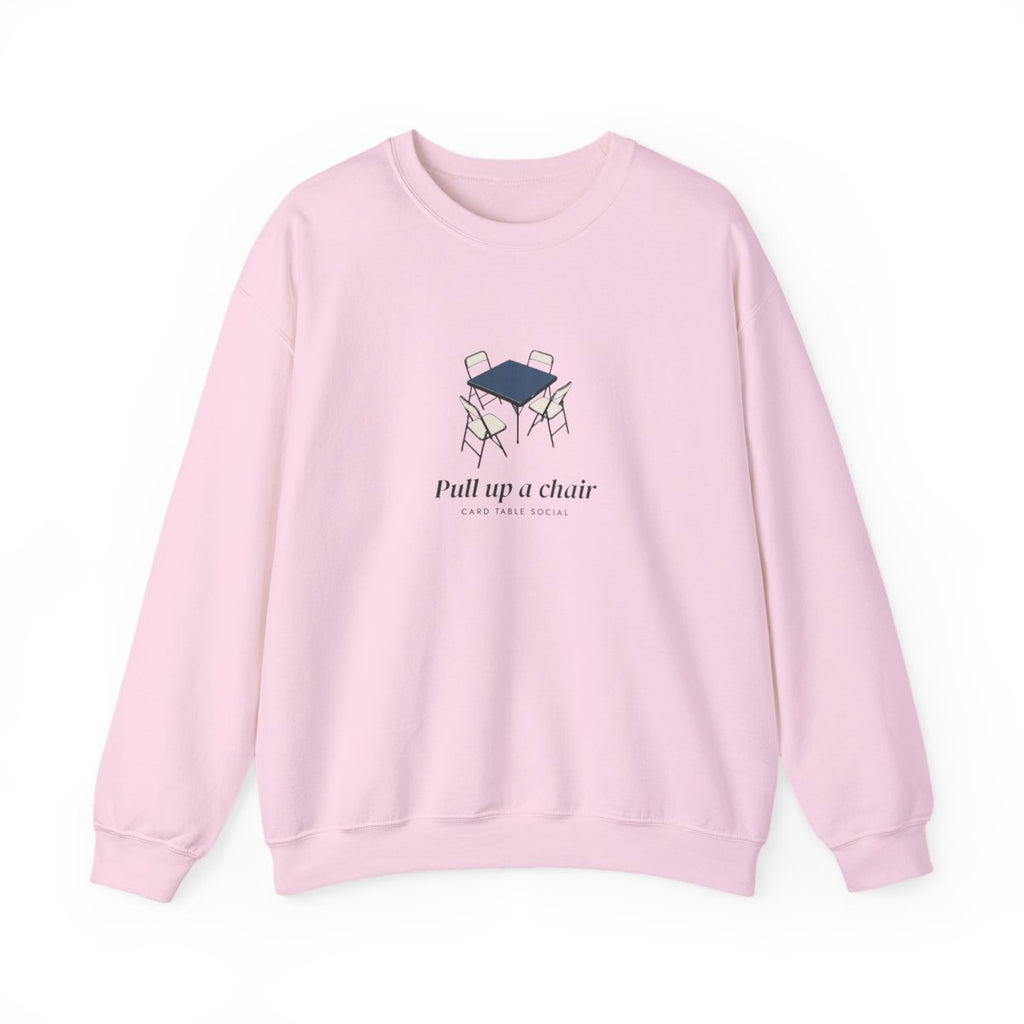 Pull Up a Chair Crewneck in Light Pink, front view