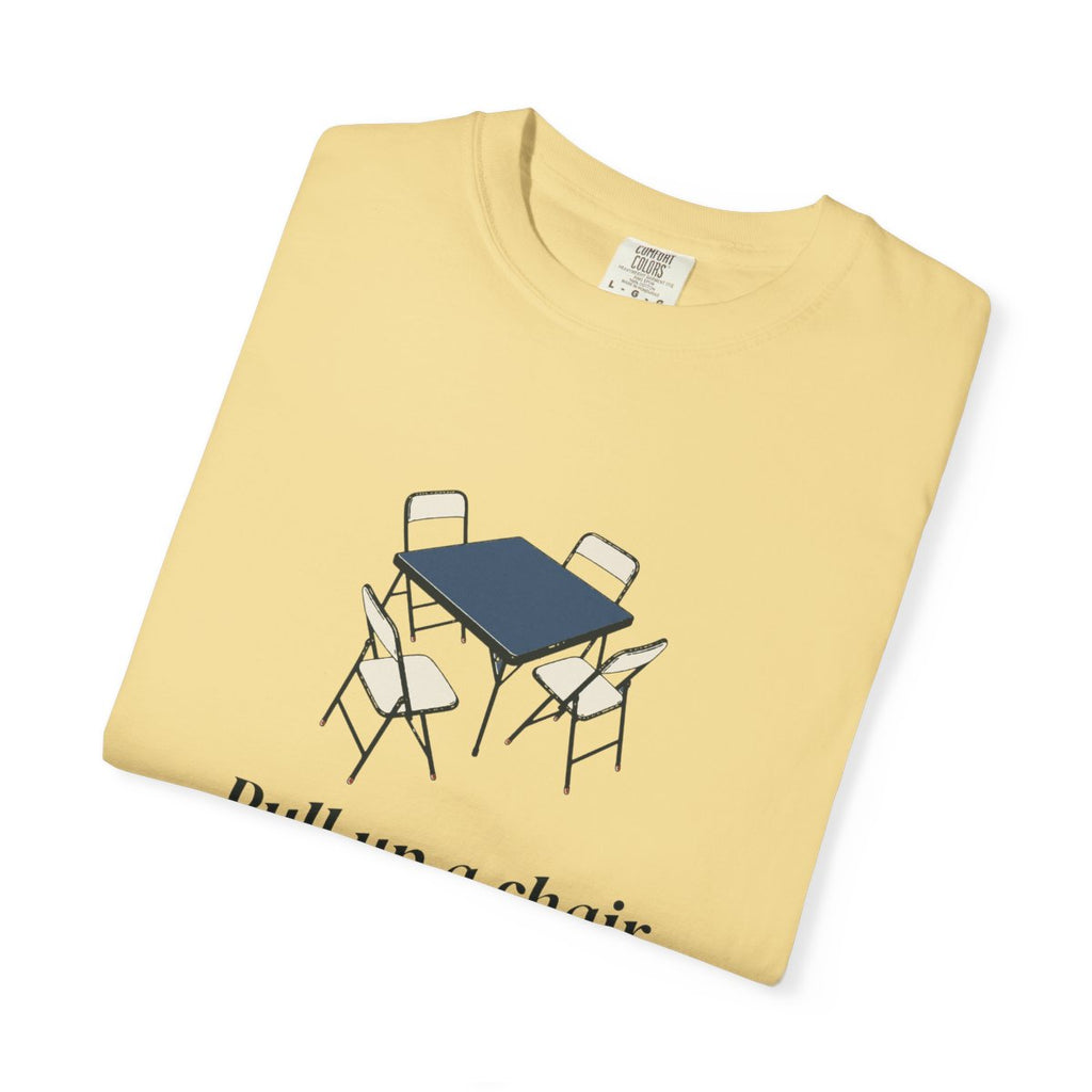 Pull Up a Chair Tee in Butter, folded