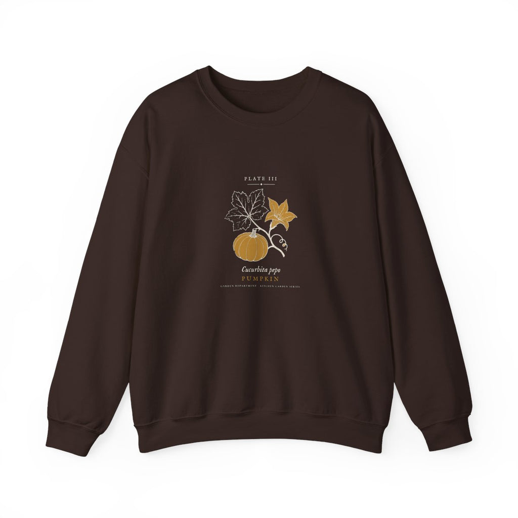 Pumpkin Plate Crewneck in Dark Chocolate, front view