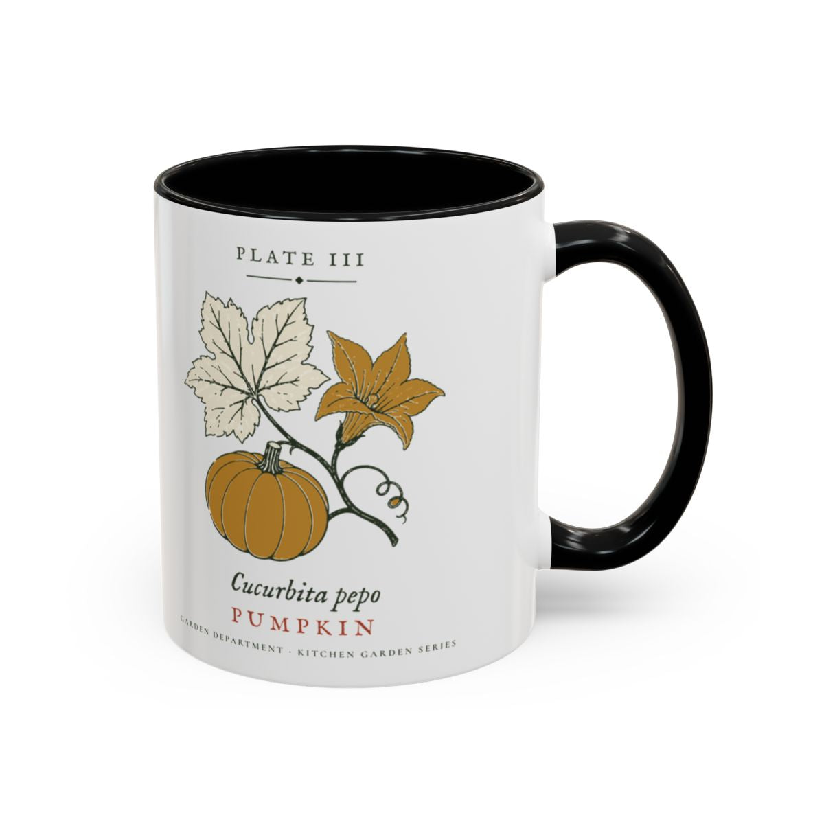 Pumpkin Plate Mug in Black, right side