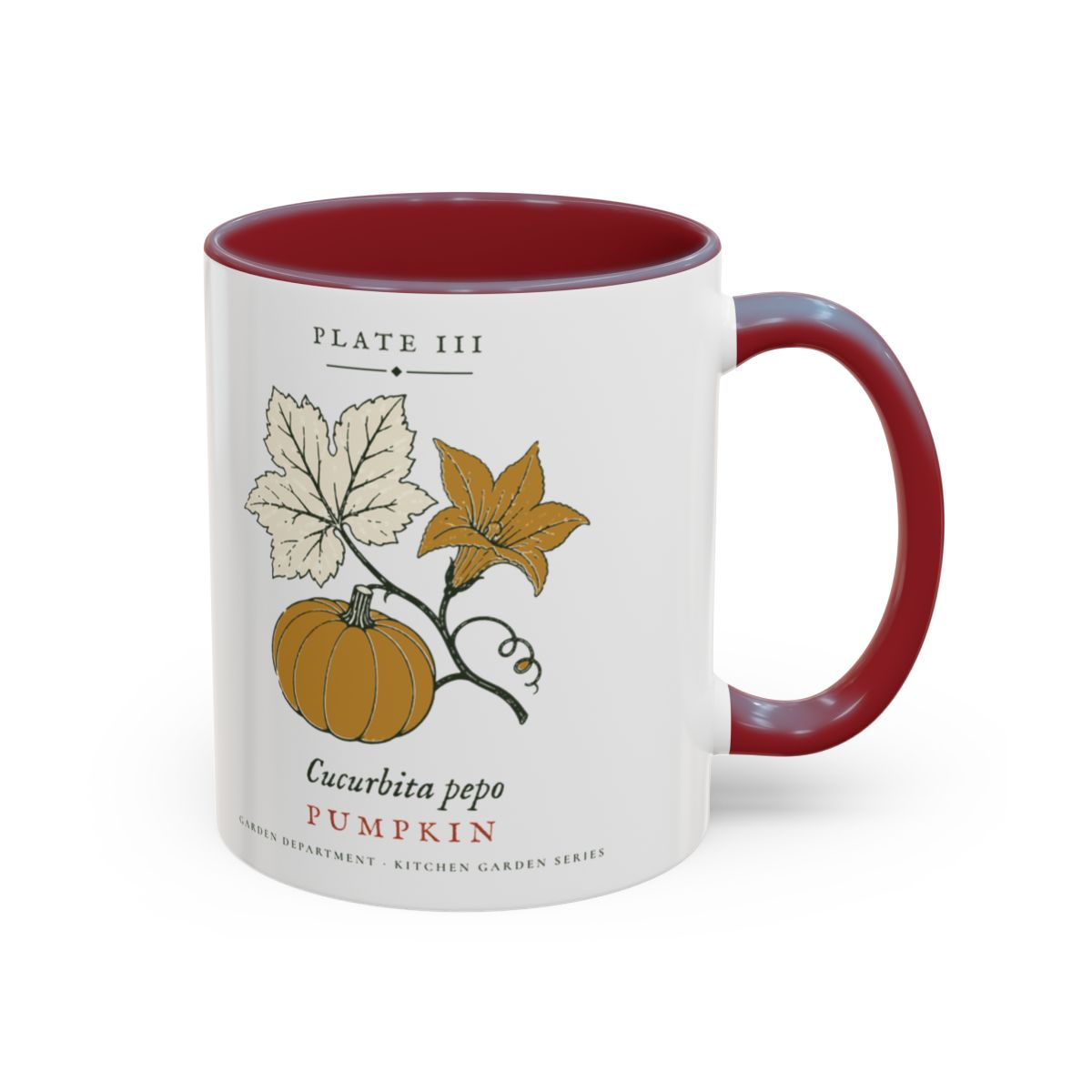 Pumpkin Plate Mug in Maroon, right side
