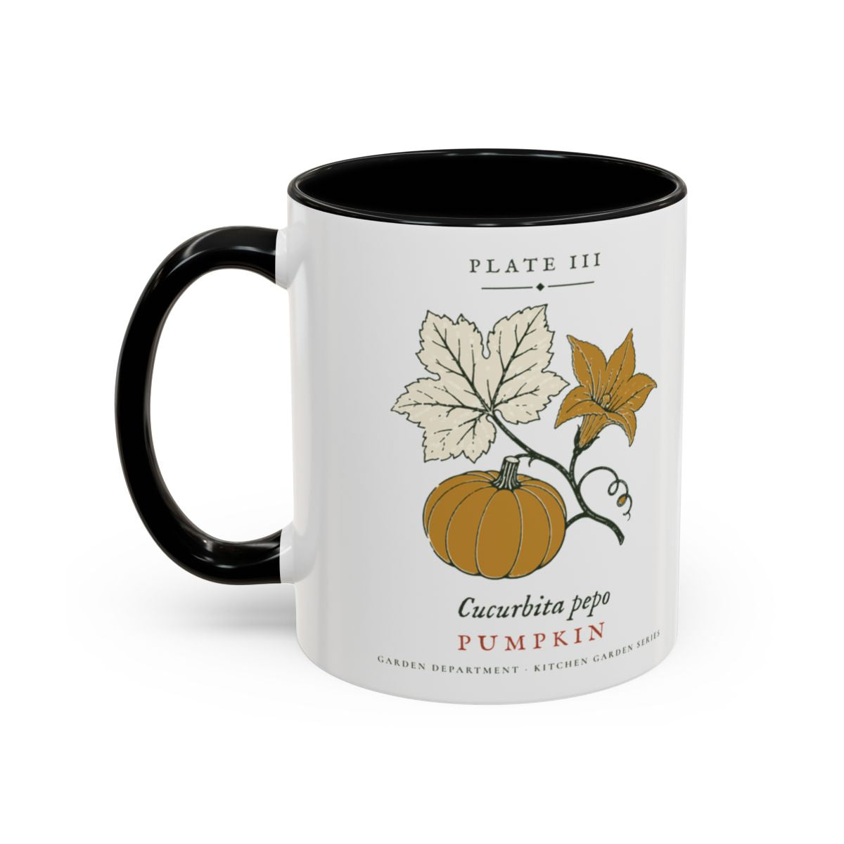 Pumpkin Plate Mug in Black, left side