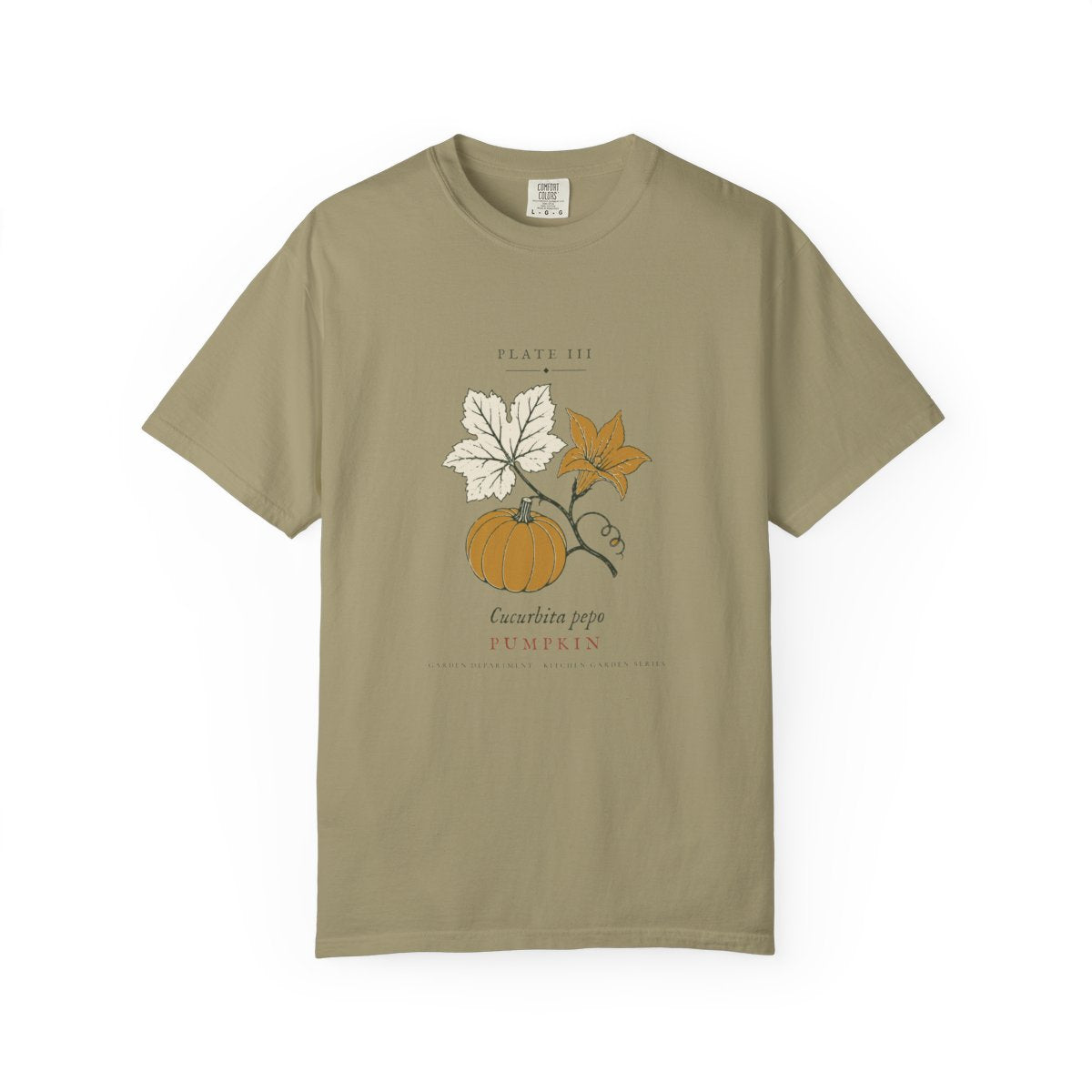 Pumpkin Plate Tee in Khaki, front view
