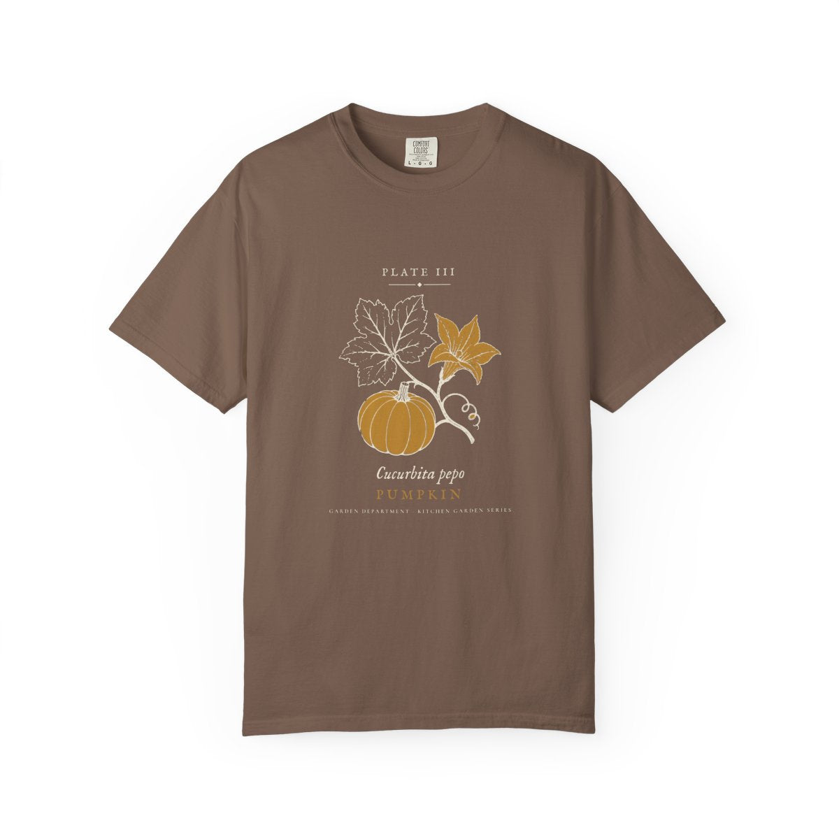 Pumpkin Plate Tee in Espresso, front view