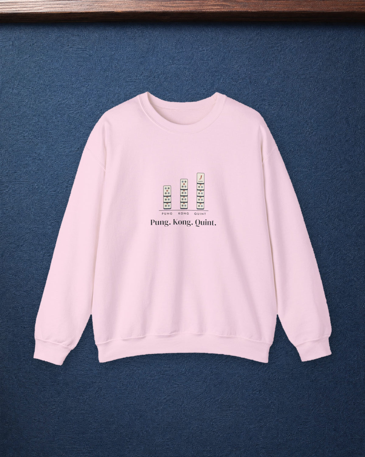 Pung. Kong. Quint. Crewneck in Light Pink, styled
