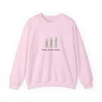 Pung. Kong. Quint. Crewneck in Light Pink, front view