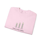 Pung. Kong. Quint. Crewneck in Light Pink, folded
