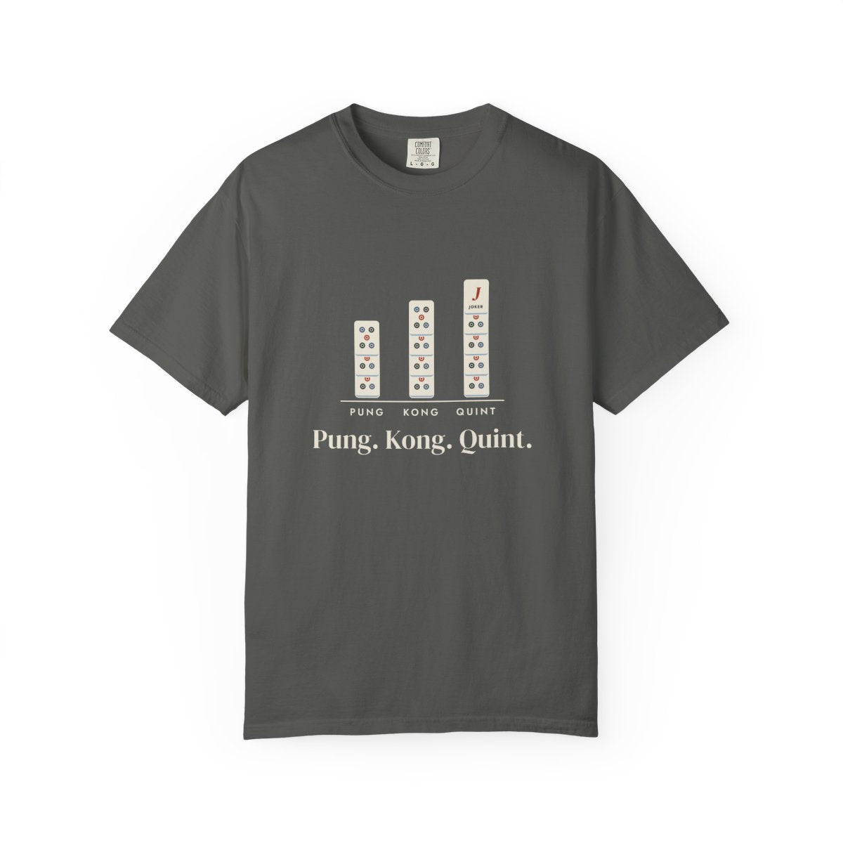 Pung. Kong. Quint. Tee in Pepper, front view