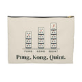 Pung. Kong. Quint. Zip Pouch in Black zipper, front view