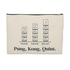 Pung. Kong. Quint. Zip Pouch in Black zipper, front view