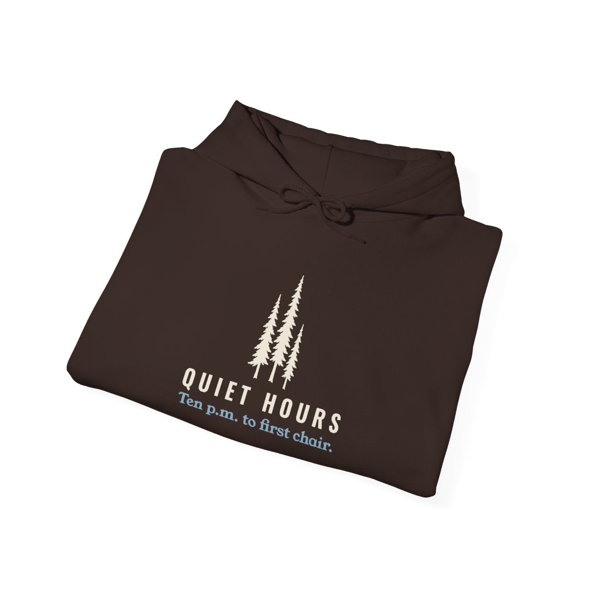 Quiet Hours Hoodie in Dark Chocolate, folded