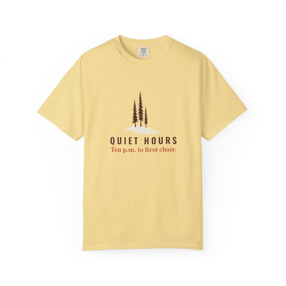 Quiet Hours Tee in Butter, front view
