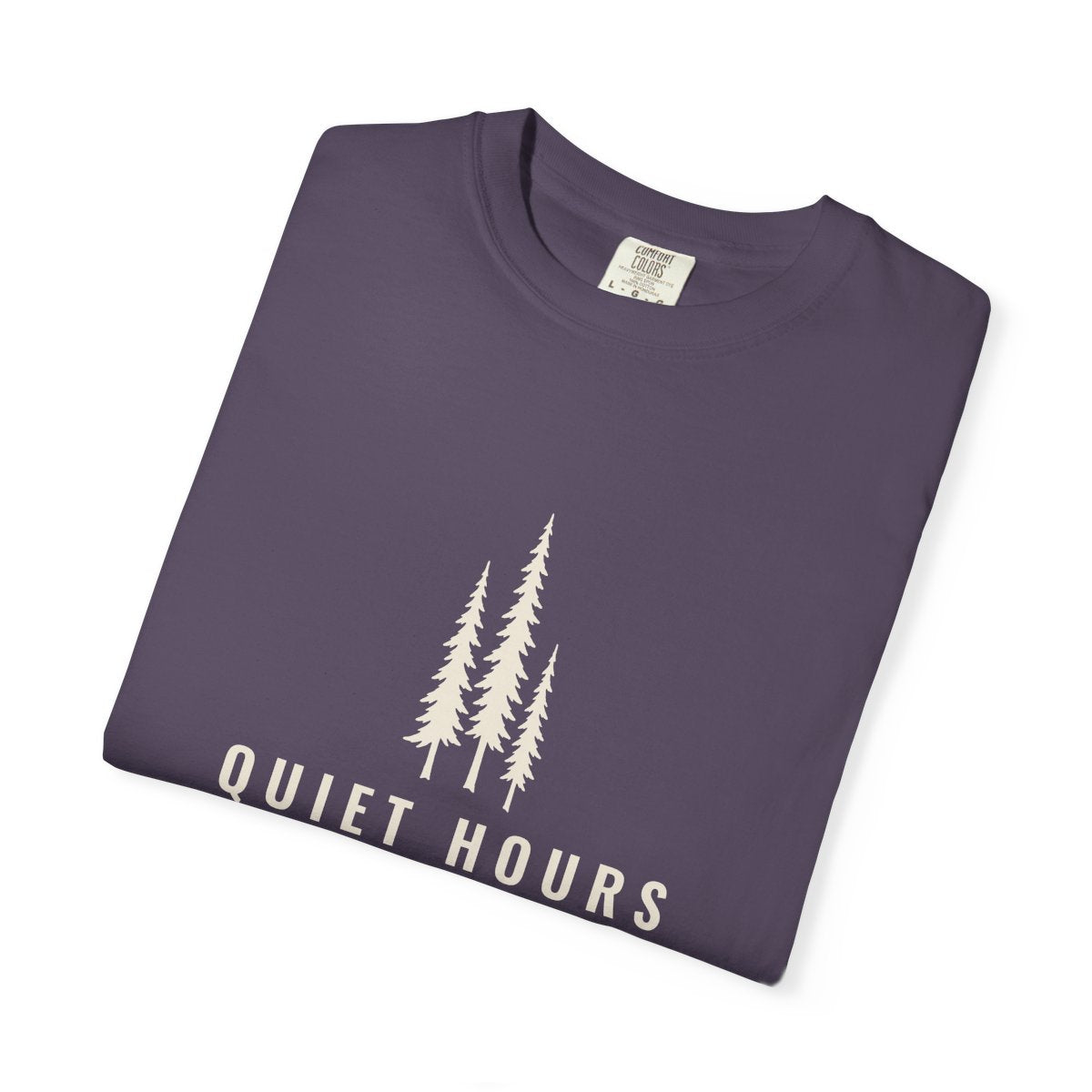 Quiet Hours Tee in Wine, folded