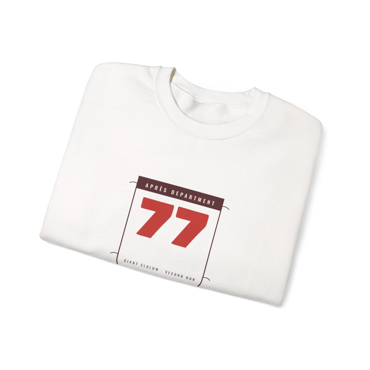 Racing Bib 77 Crewneck in White, folded