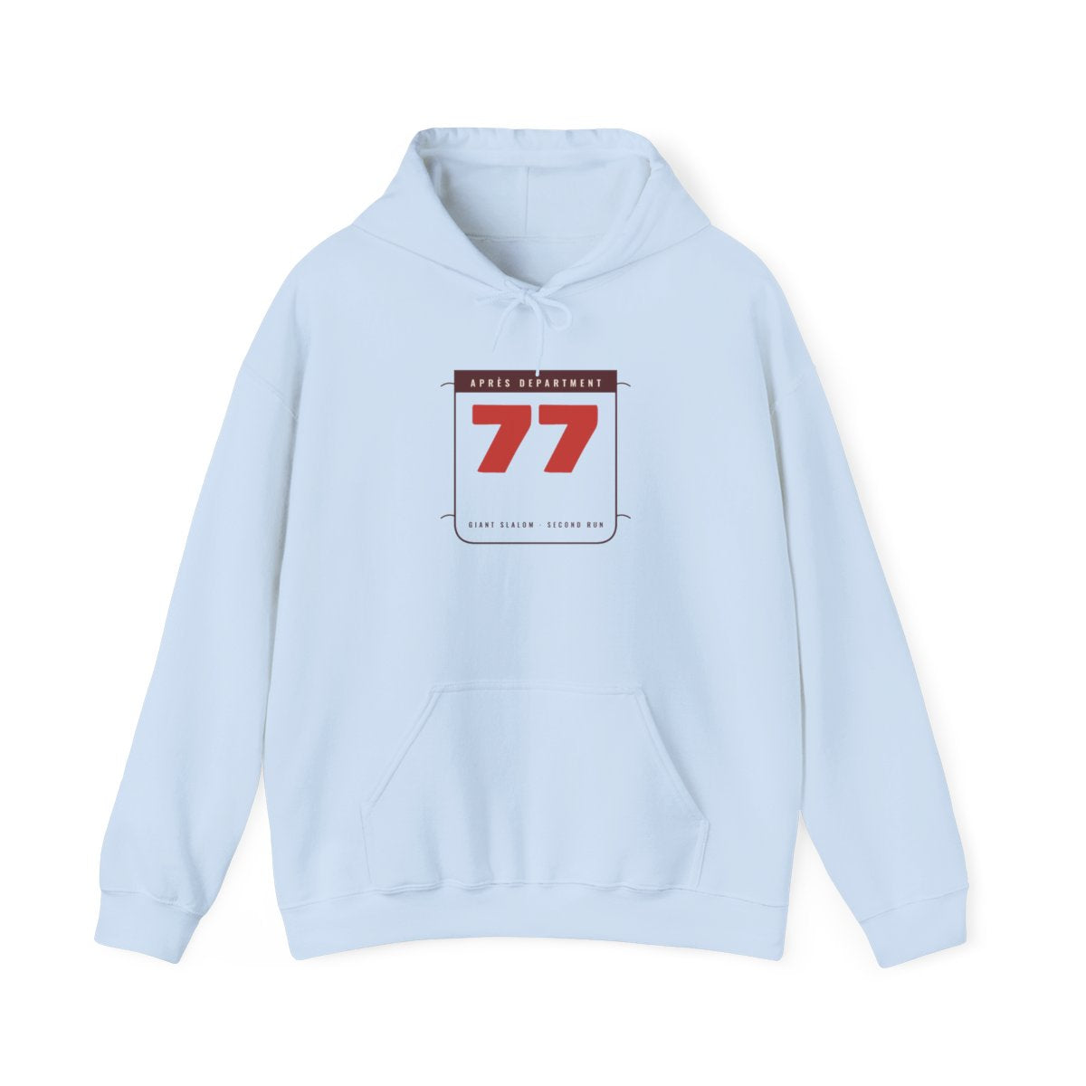 Racing Bib 77 Hoodie in Light Blue, front view