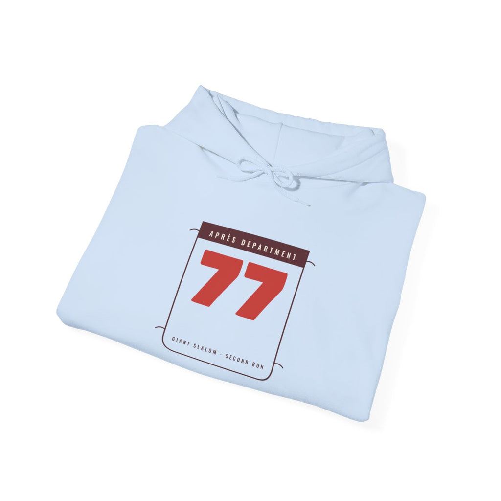Racing Bib 77 Hoodie in Light Blue, folded