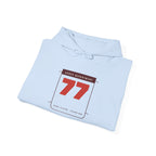 Racing Bib 77 Hoodie in Light Blue, folded