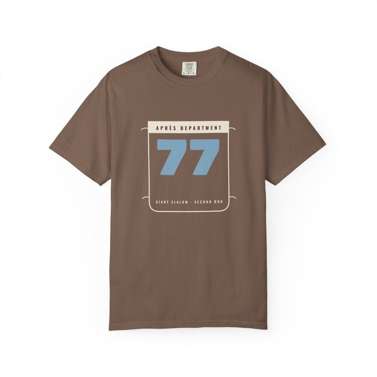 Racing Bib 77 Tee in Espresso, front view