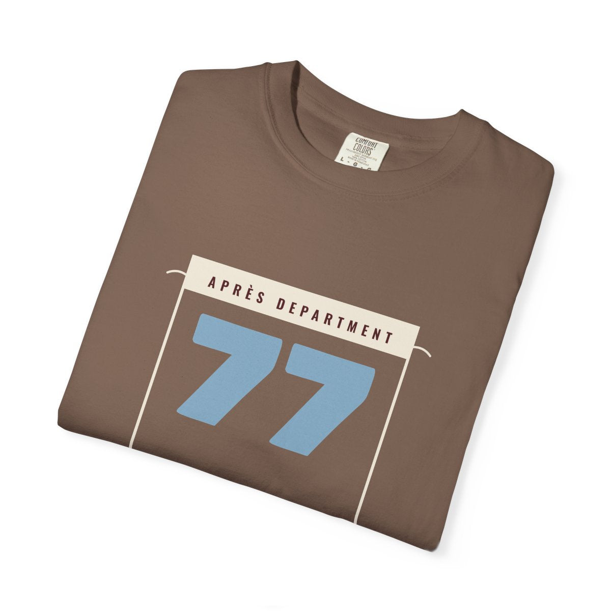 Racing Bib 77 Tee in Espresso, folded