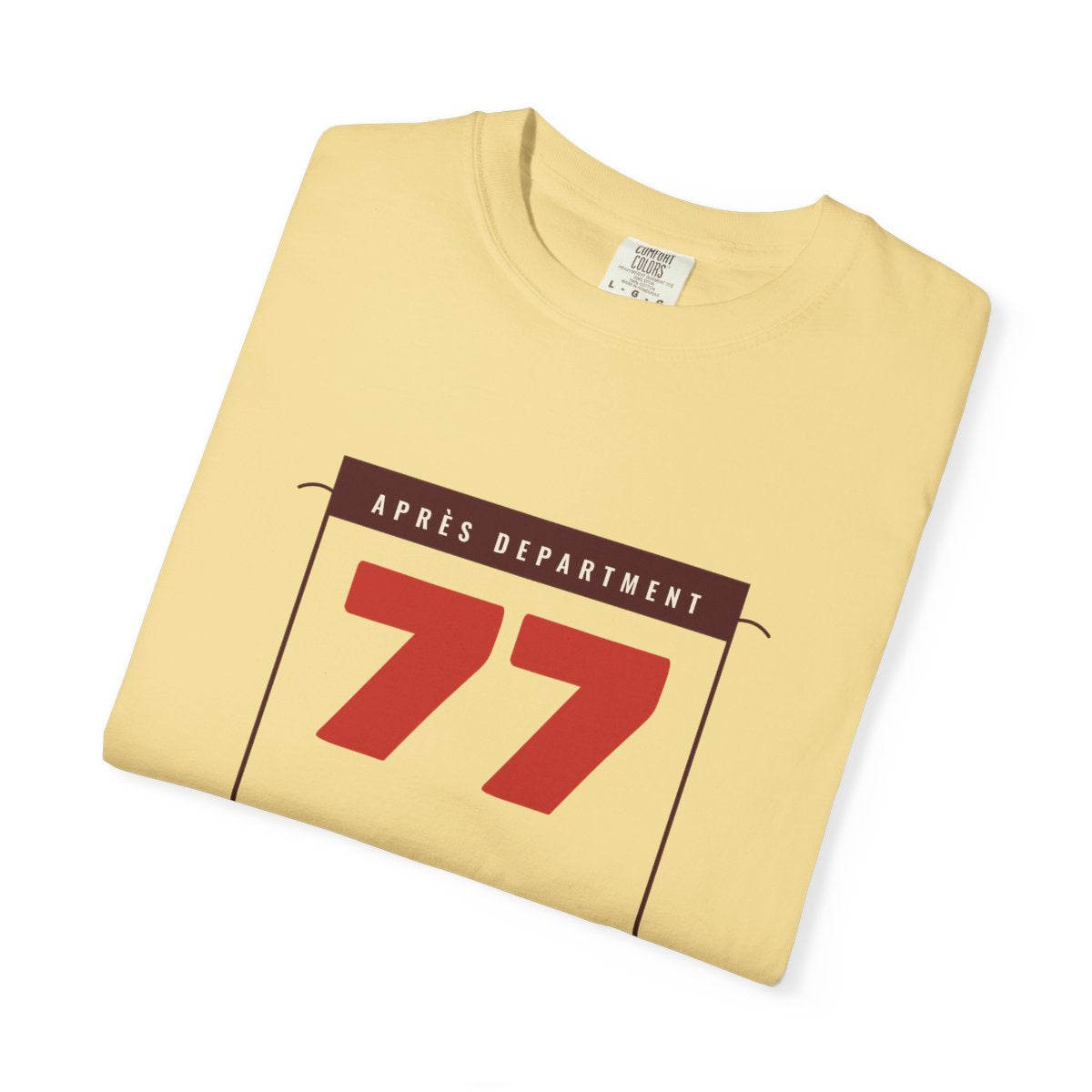 Racing Bib 77 Tee in Butter, folded