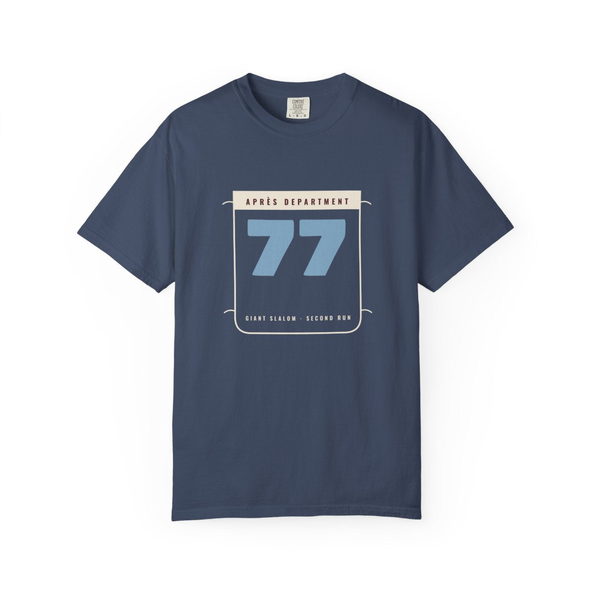 Racing Bib 77 Tee in Midnight, front view