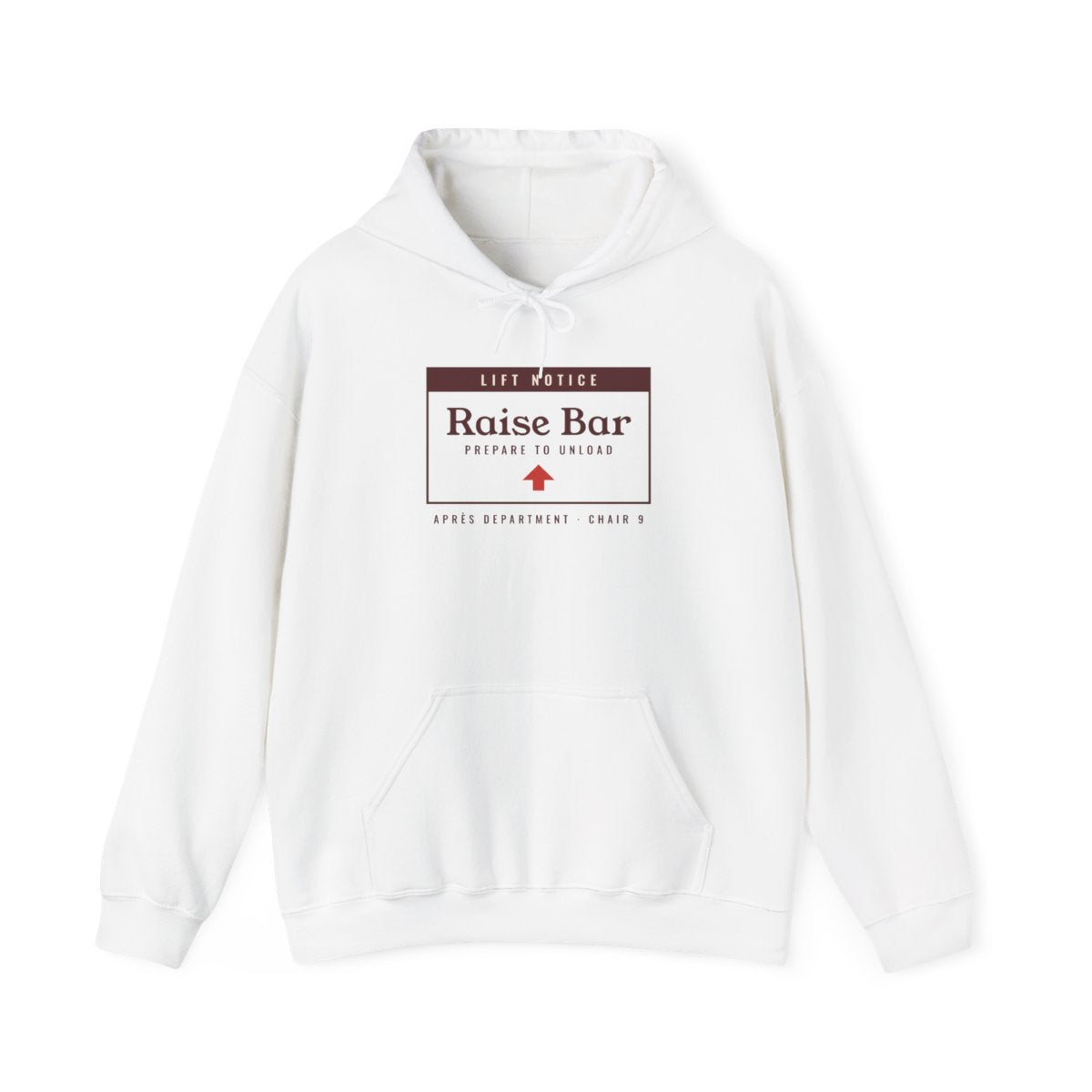 Raise the Bar Hoodie in White, front view