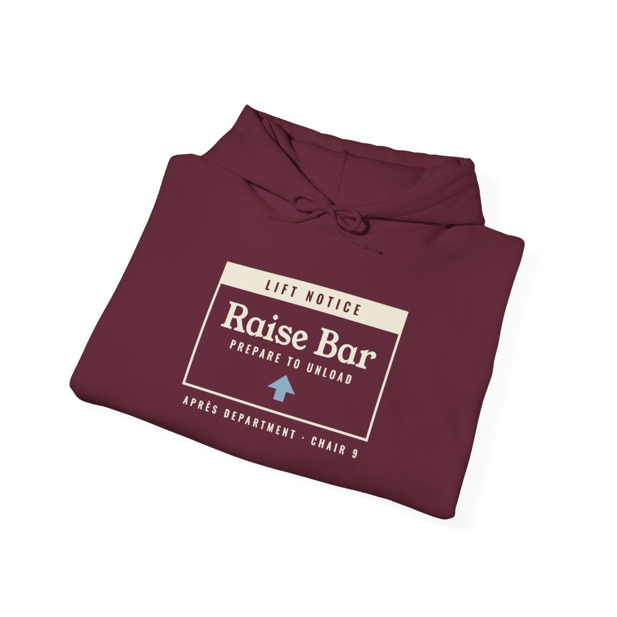 Raise the Bar Hoodie in Maroon, folded
