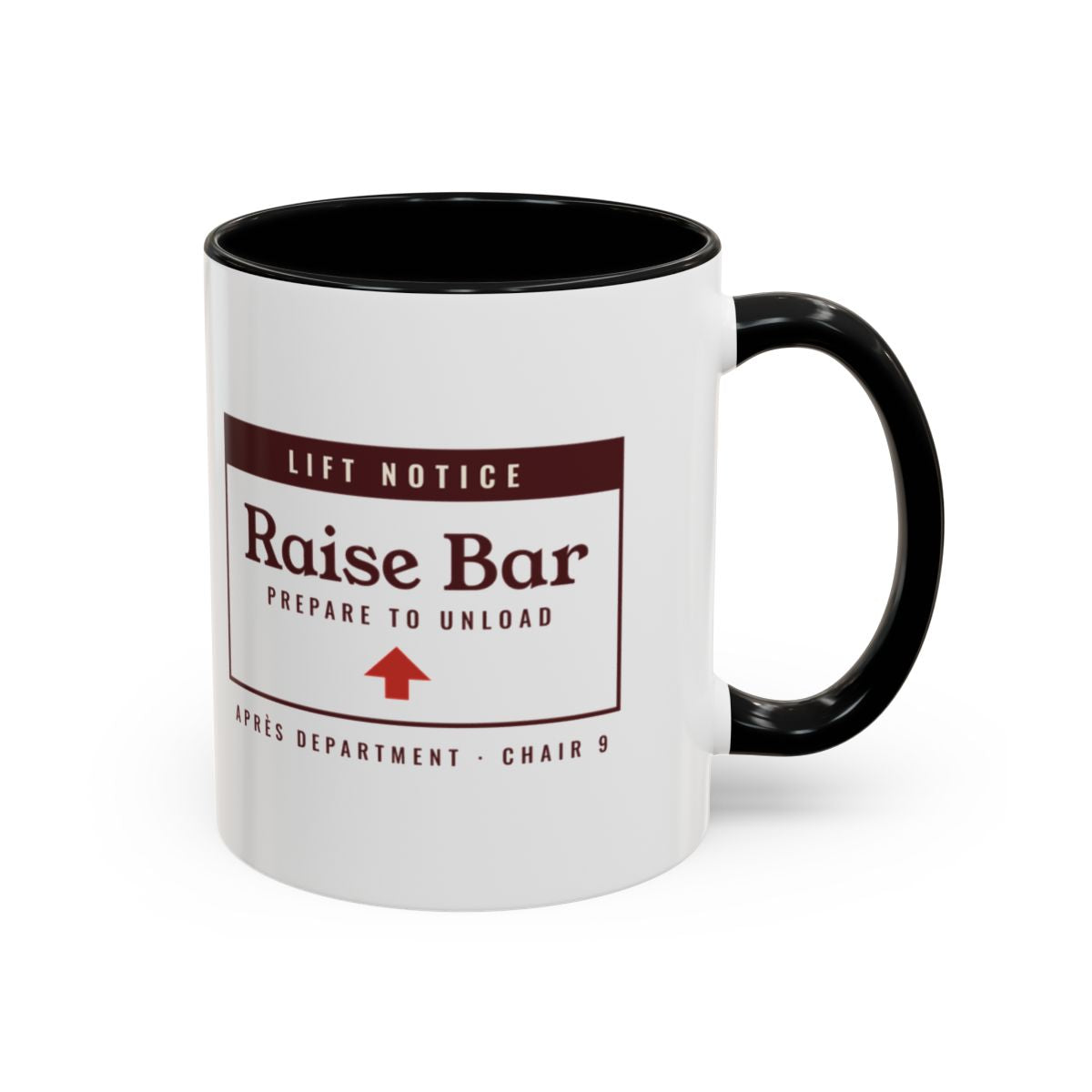 Raise the Bar Mug in Black, right side
