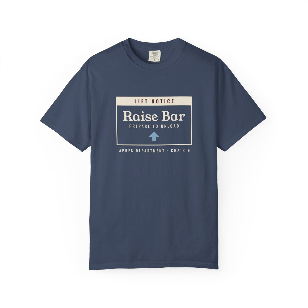 Raise the Bar Tee in Midnight, front view