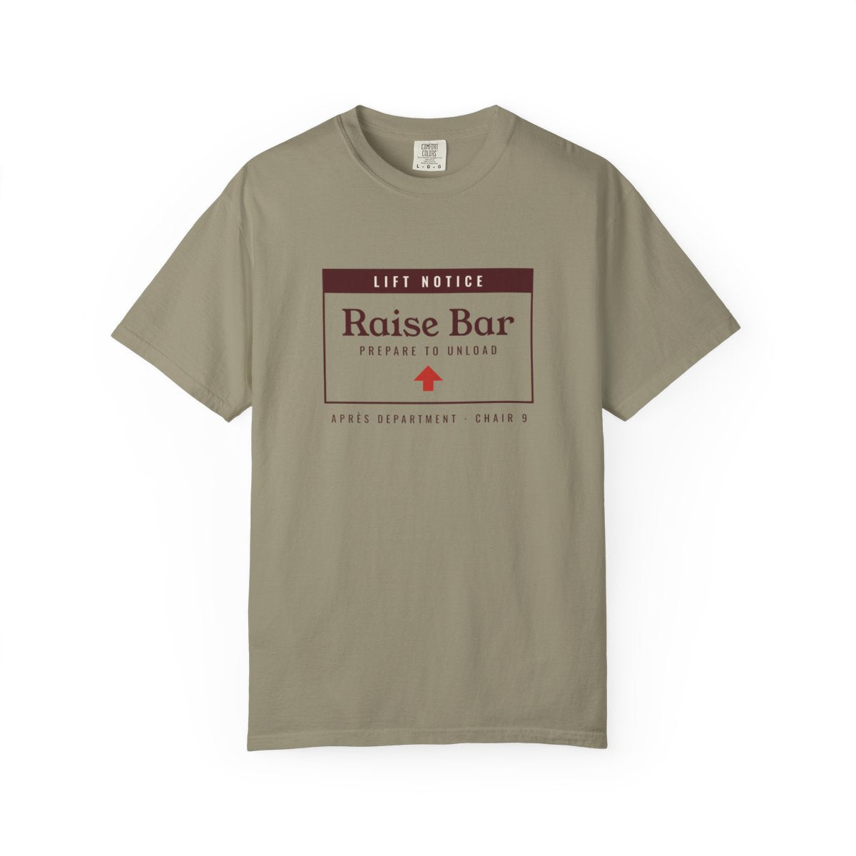 Raise the Bar Tee in Sandstone, front view