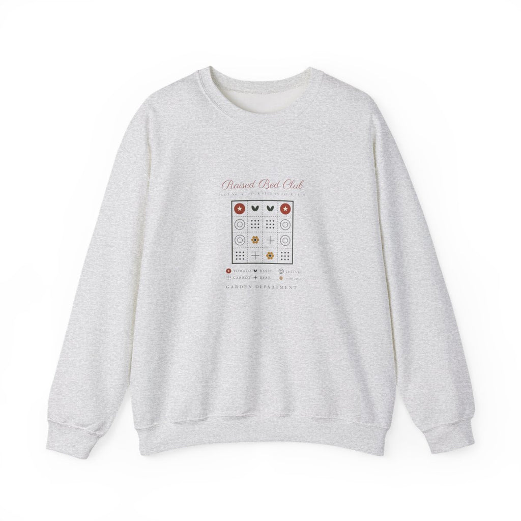Raised Bed Club Crewneck in Ash, front view