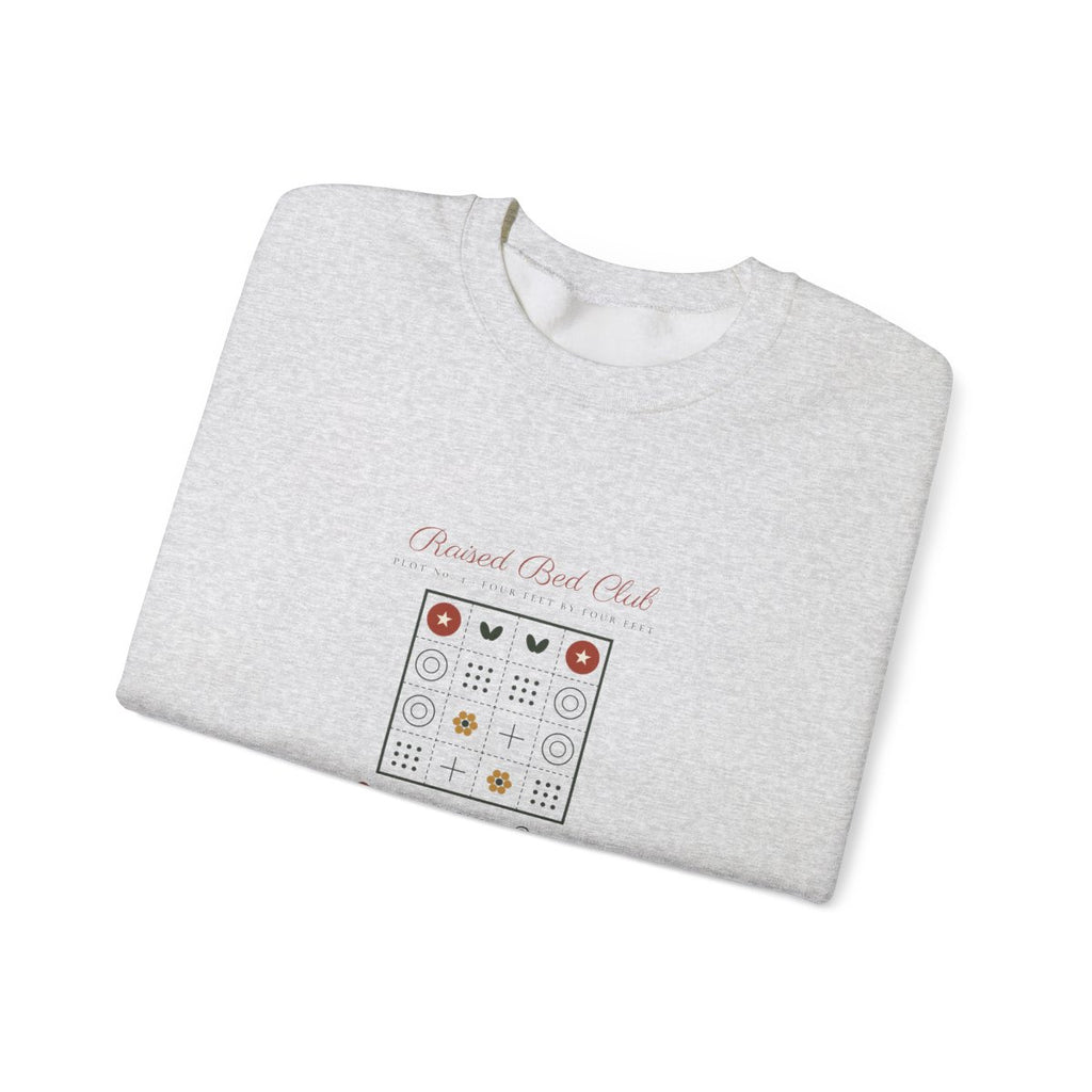 Raised Bed Club Crewneck in Ash, folded