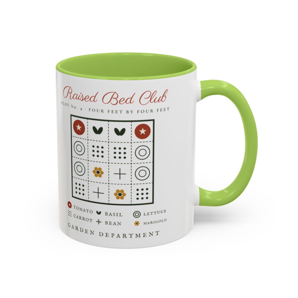 Raised Bed Club Mug in Light Green, right side