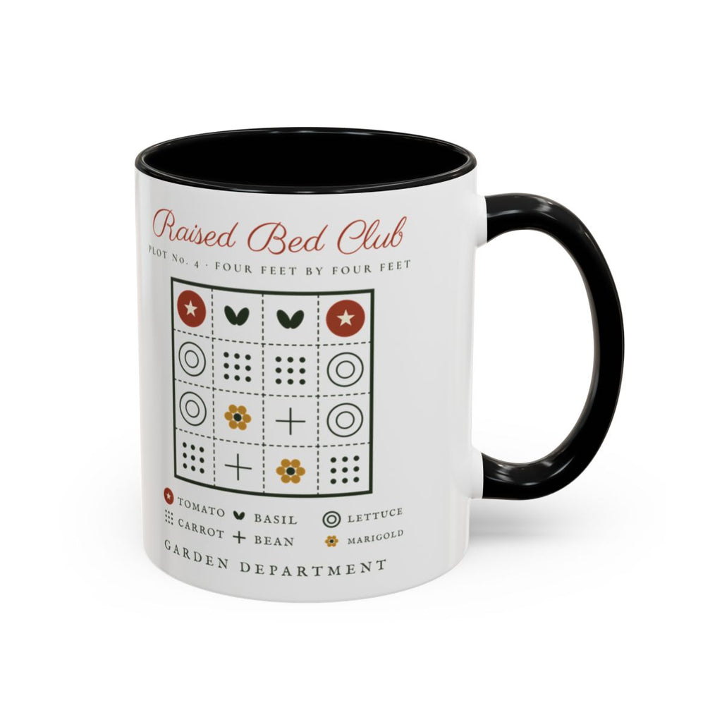 Raised Bed Club Mug in Black, right side
