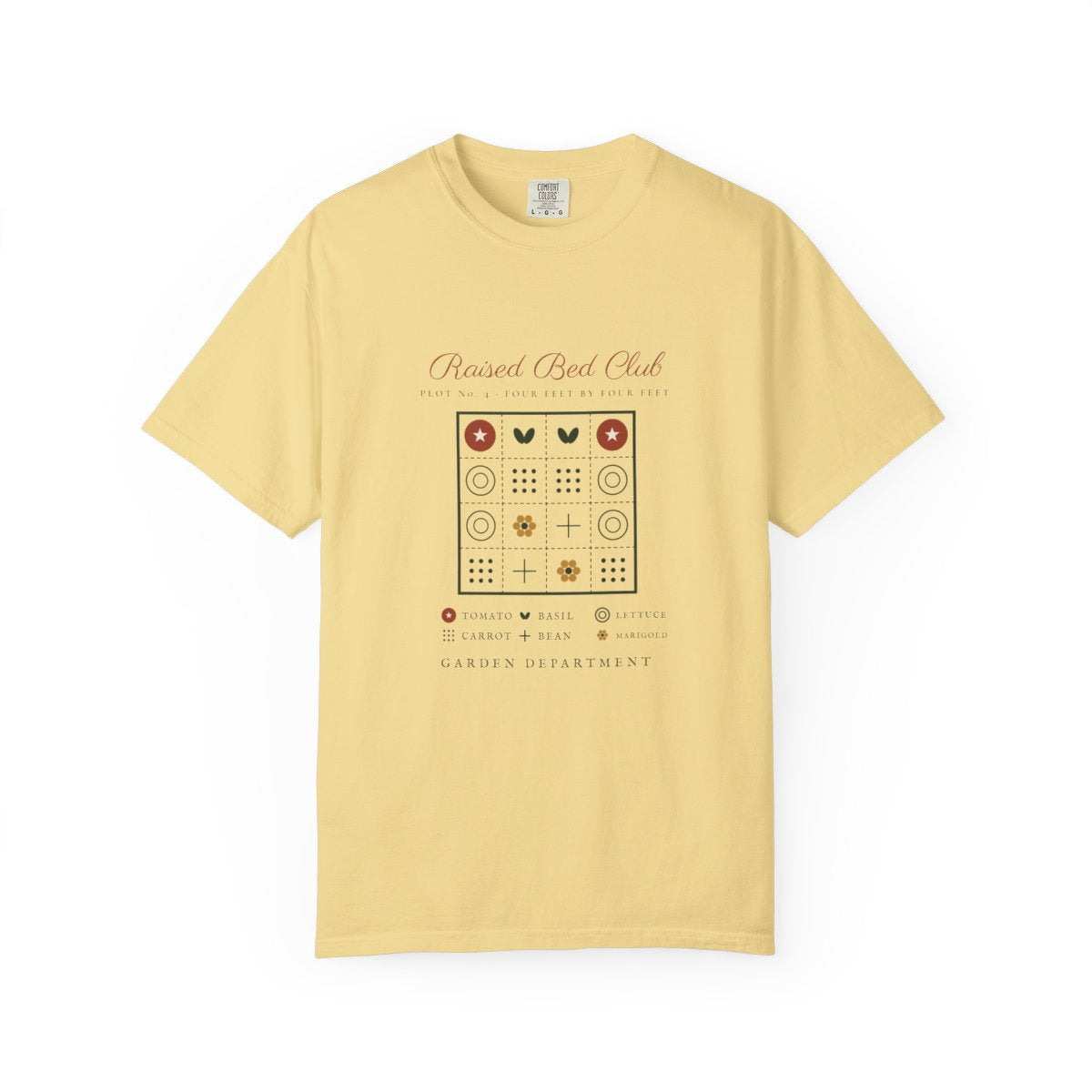 Raised Bed Club Tee in Butter, front view