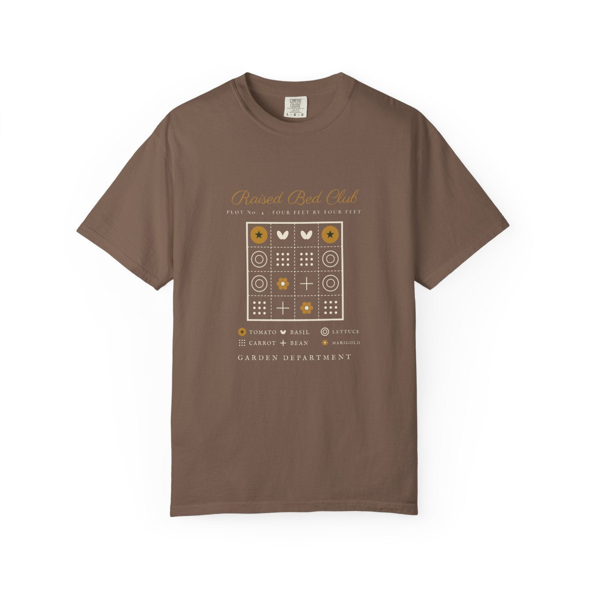 Raised Bed Club Tee in Espresso, front view
