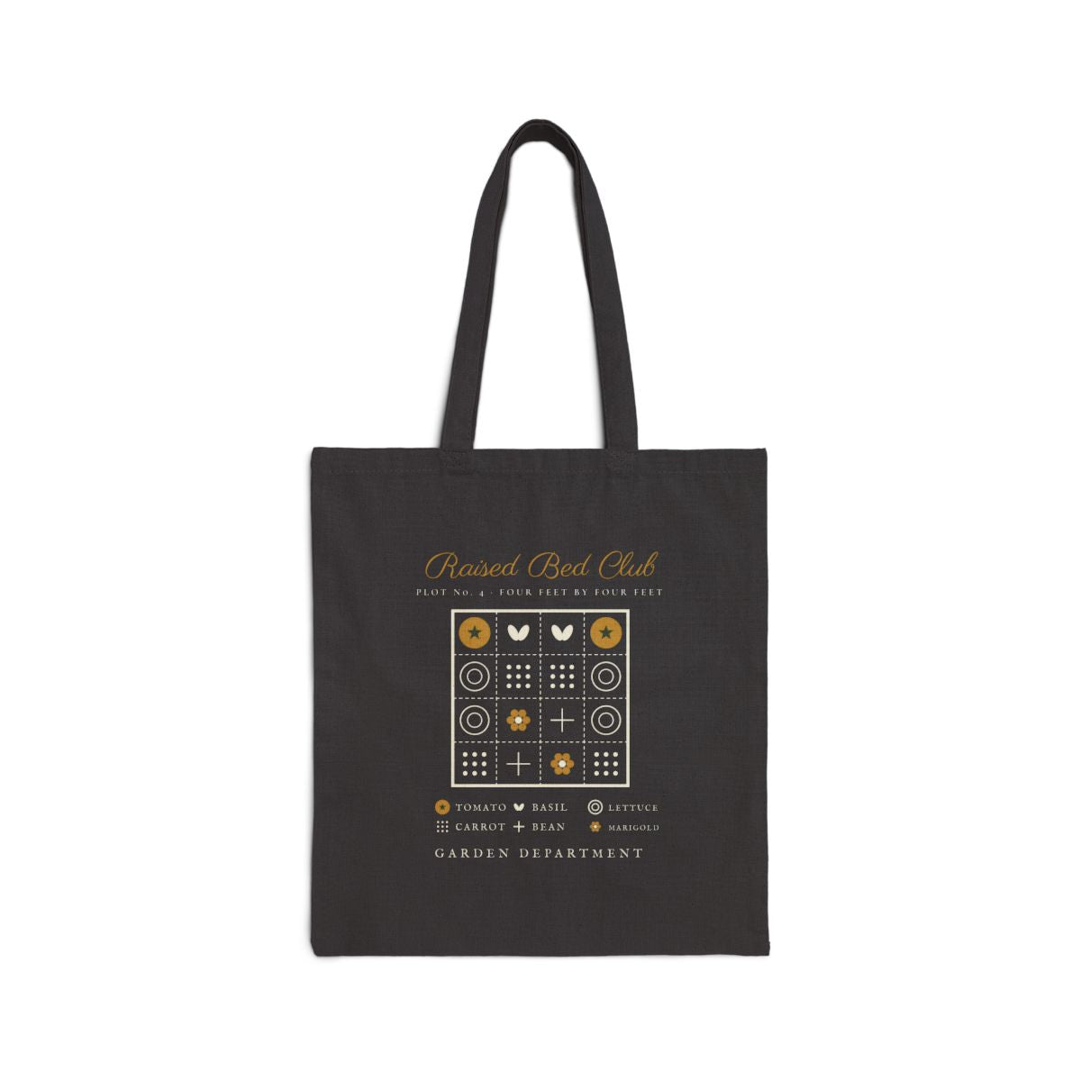 Raised Bed Club Tote in Black, front view