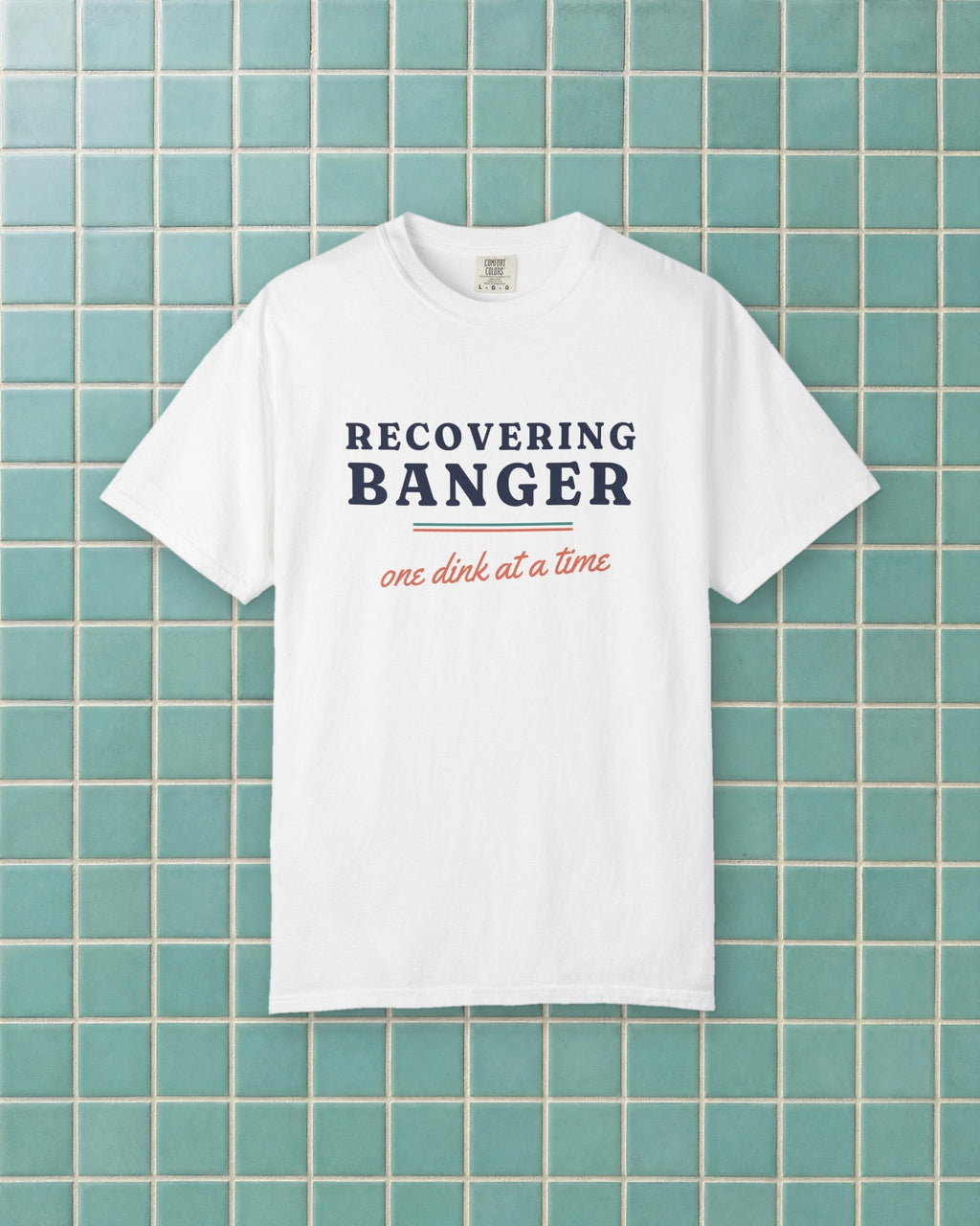 Recovering Banger Tee in White, styled