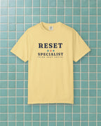 Reset Specialist Tee in Butter, styled