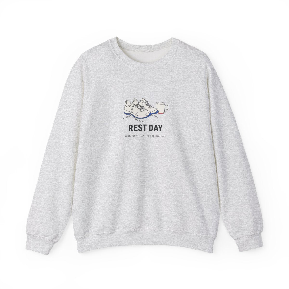 Rest Day Crewneck in Ash, front view