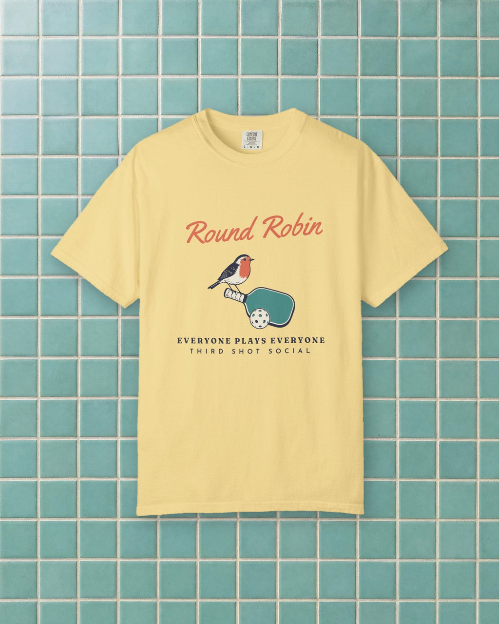 Round Robin Tee in Butter, styled