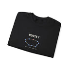 Route 7 Crewneck in Black, folded