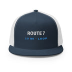 Route 7 Trucker Cap in Navy/White, front view