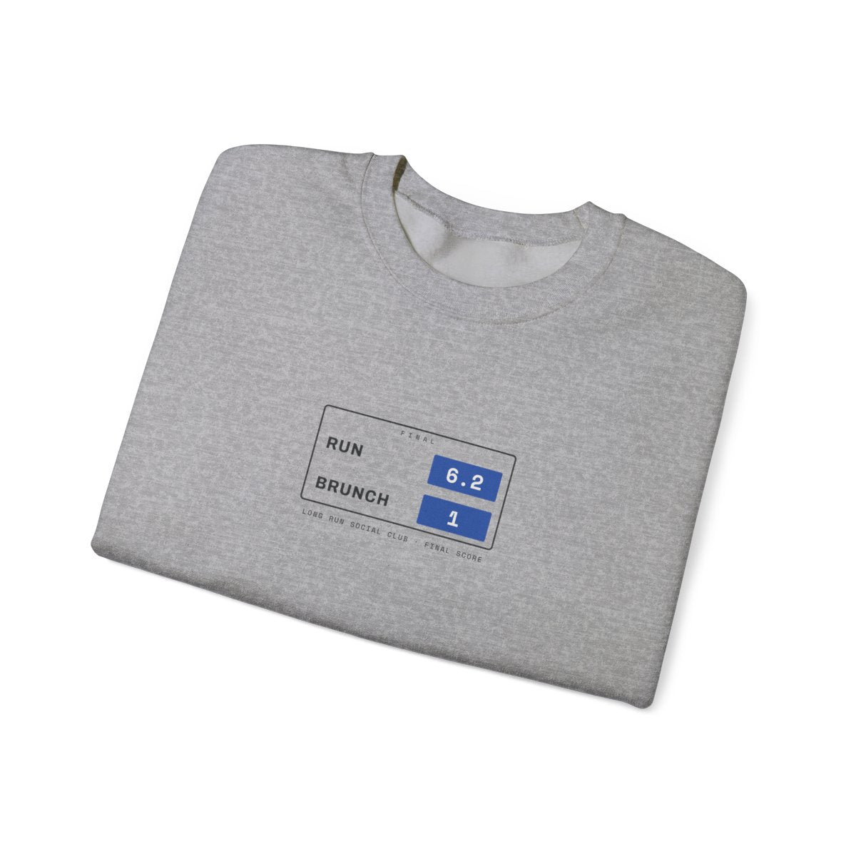 Run 6.2, Brunch 1 Crewneck in Sport Grey, folded