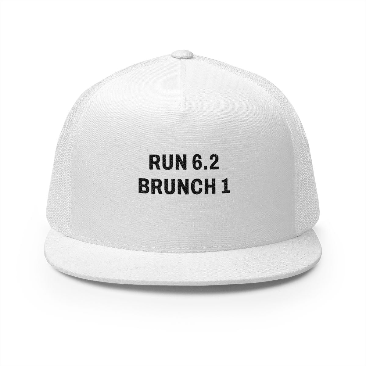 Run 6.2, Brunch 1 Trucker Cap in White, front view